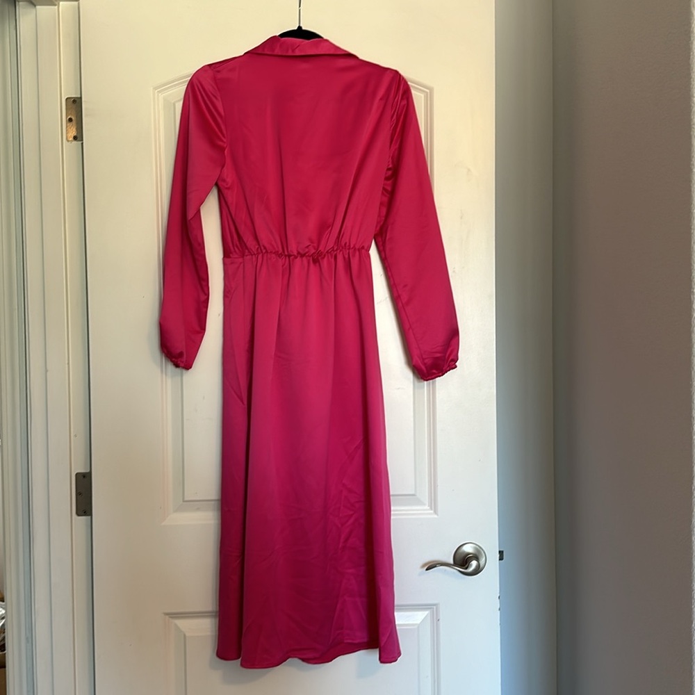 River Island Pink Satin Dress - Size 8 (UK) - Picture 7 of 7